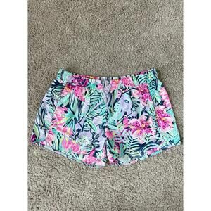 Lilly Pulitzer Women’s‎ Ocean View Preppy Bright 4” Pull On Board Shorts Sz S